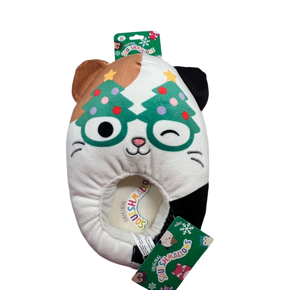 Original Squishmallows Holiday‎ Cat Plush Slippers Size 2/3